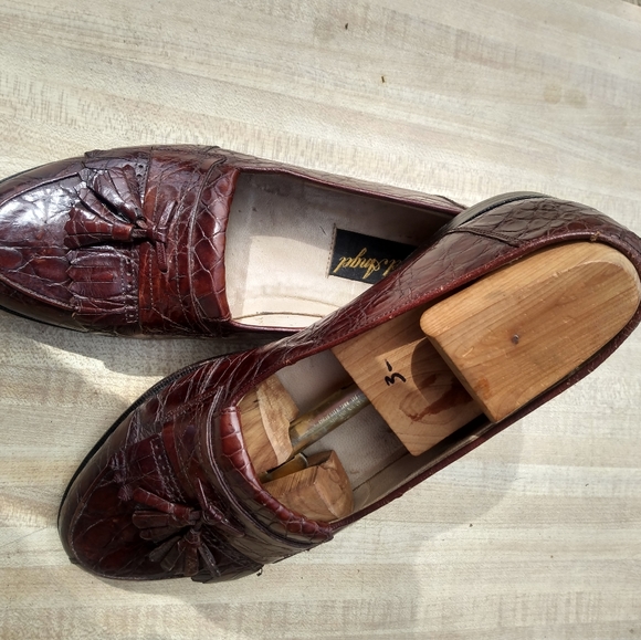 Miguel Angel Men\'s Brown Tassel Alligator Slipon Loafer Size 8M (20) main image 6